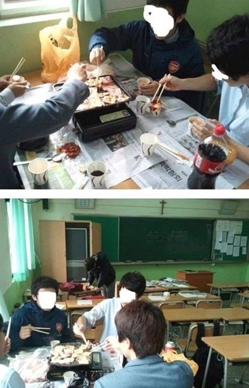 요즘 고3의 점심시간 사진 = 온라인 커뮤니티 게시판