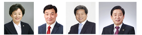 ‘2020 지방의원 매니페스토 약속대상’에서 수상의 영예를 안은 이영애, 이시복, 임태상, 송영헌 의원