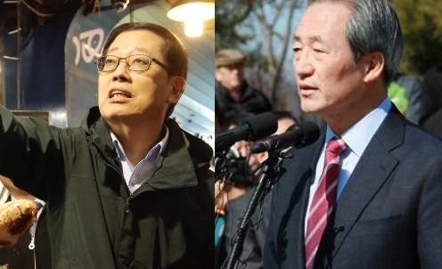 김황식(왼쪽)-정몽준 서울시장선거 예비후보 ⓒ더타임즈 