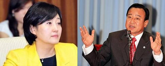 박영선(왼쪽)-이완구 원내대표 